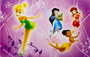 Tinkerbell and friends on plastic placement