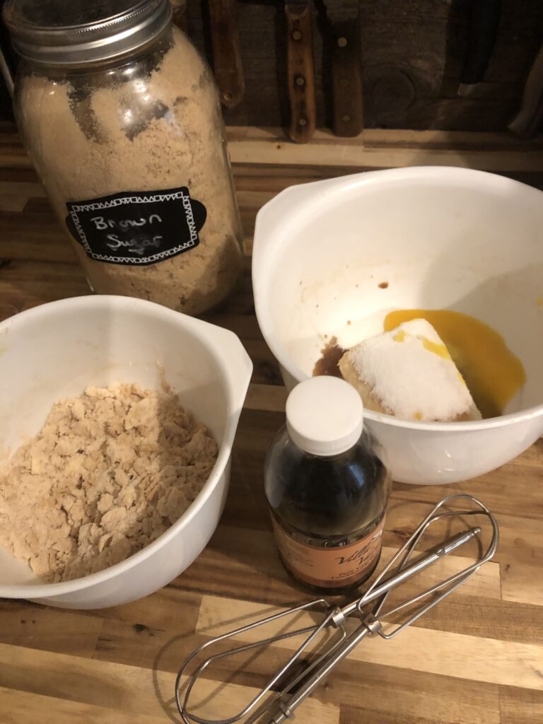 brown sugar crumb topping and cream cheese filling for pumpkin muffins
