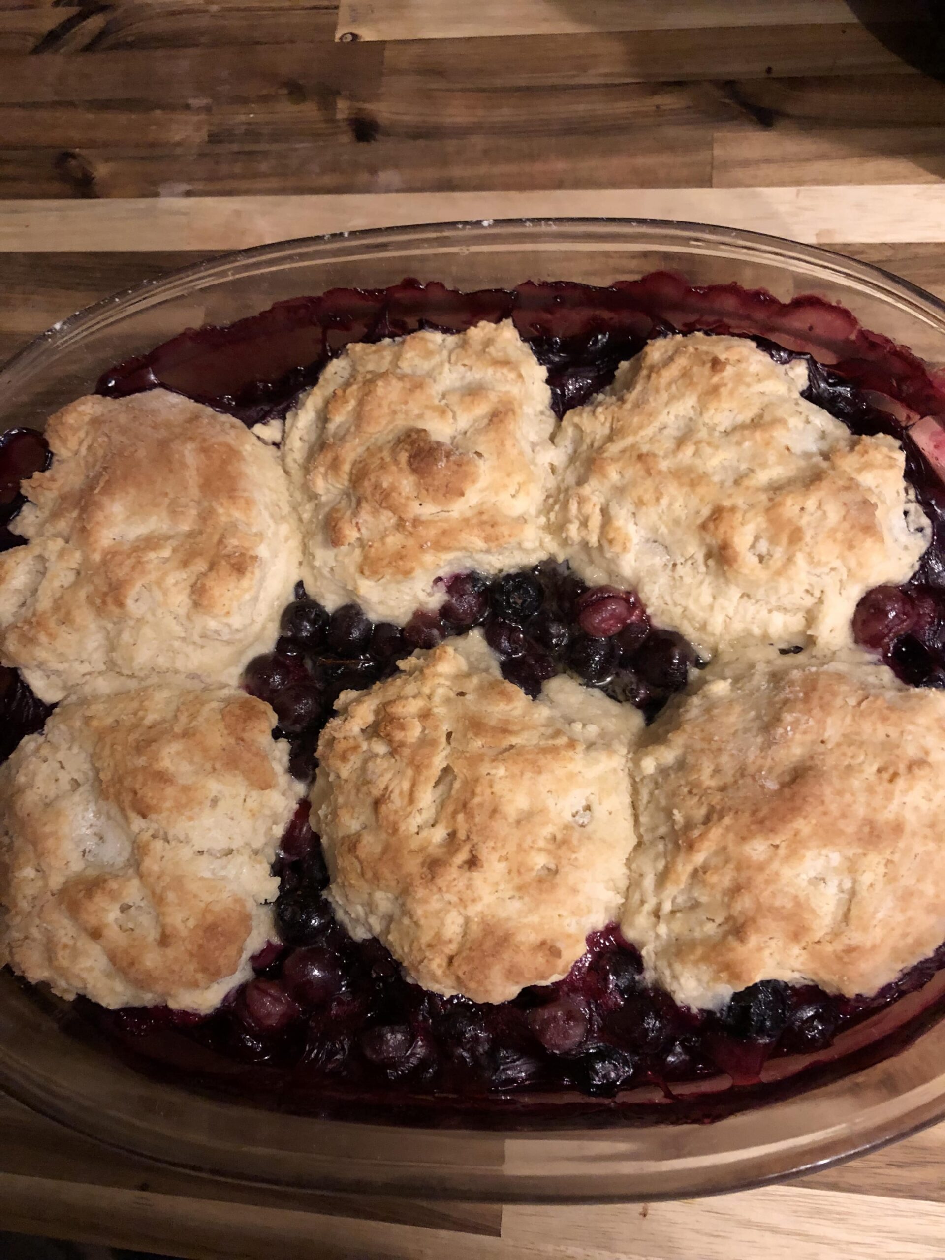 blueberry cobbler ready to eat