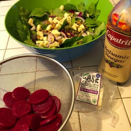 Beet and feta cheese salad recipe.